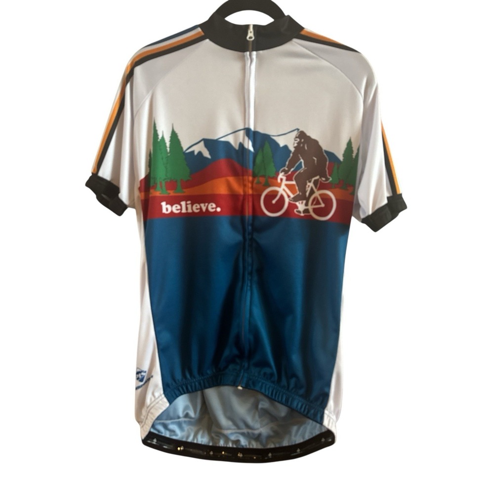 Peak1Sports‎ Big Foot Men's Large Short Sleeve Cycling Jersey 3 Rear Pockets